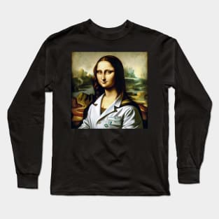 Mona Lisa Pharmacist: Celebrating National Pharmacist Day with Artistic Flair Long Sleeve T-Shirt